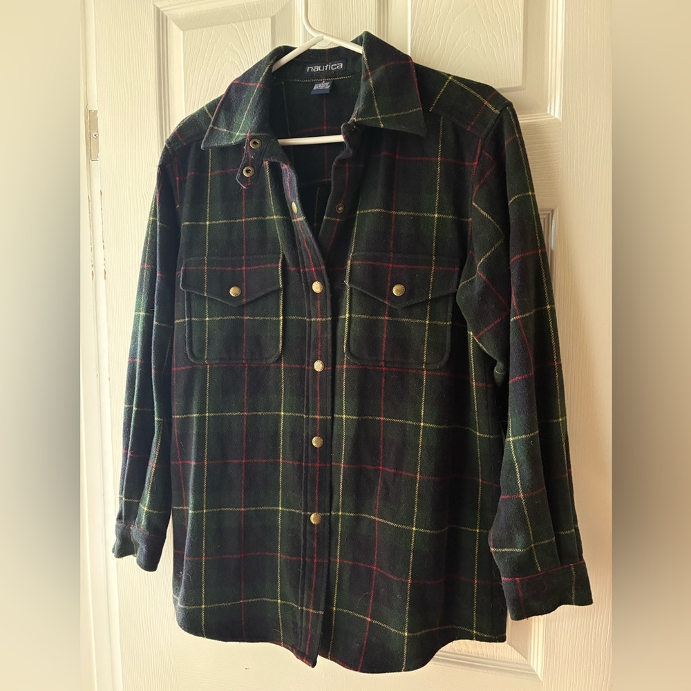 Nautica plaid wool shacket
